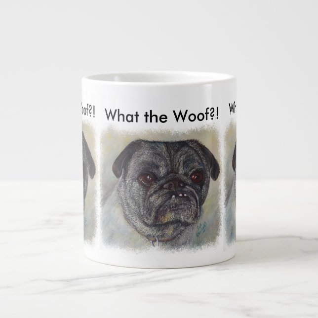 SWEET AND CUTE PUG GIANT COFFEE MUG (Front)