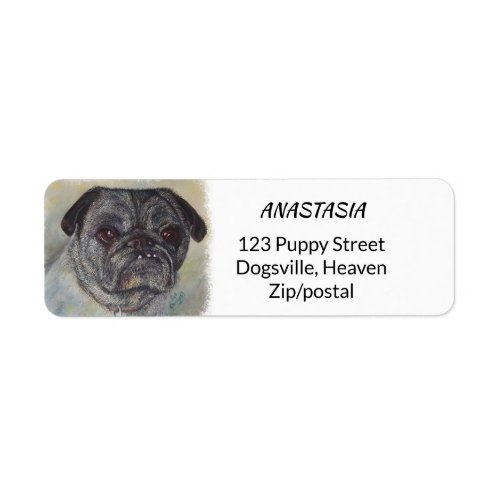 SWEET AND CUTE PUG LABEL