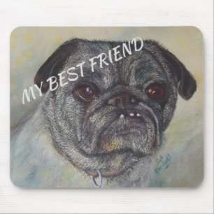 SWEET AND CUTE PUG MOUSE PAD
