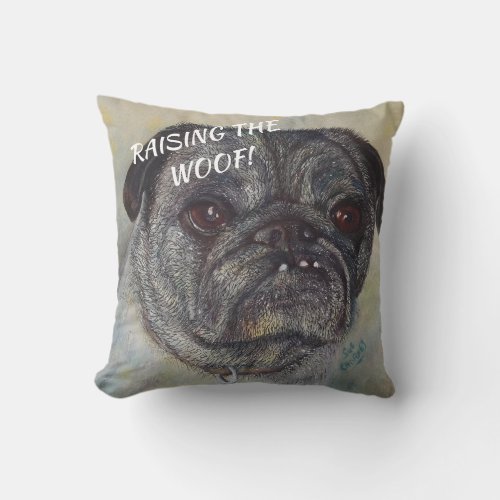 SWEET AND CUTE PUG THROW PILLOW