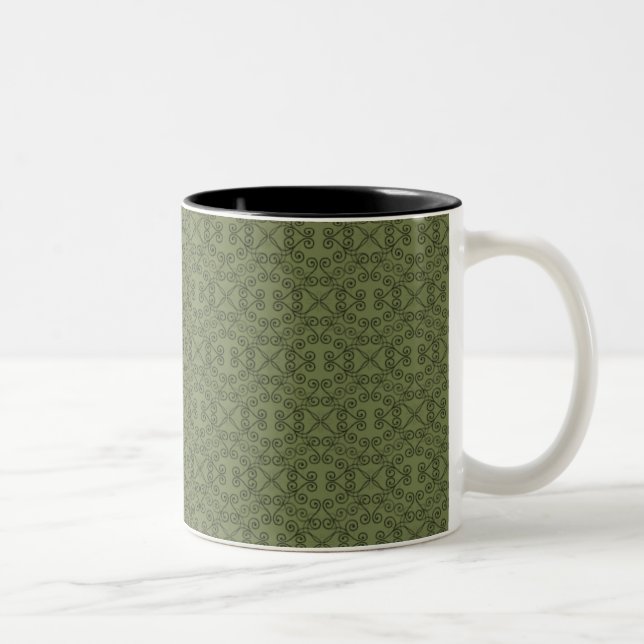 Sweet and Dainty Mug, Olive Green Two-Tone Coffee Mug (Right)