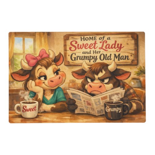 Sweet and Grumpy Couple Placemat