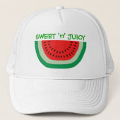Sweet and Juicy Cartoon Watermelon Colorful Summer Trucker Hat (Front)