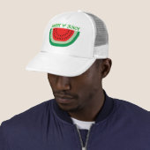 Sweet and Juicy Cartoon Watermelon Colorful Summer Trucker Hat (In Situ)