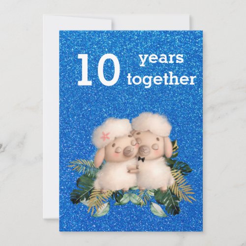 sweet and loving design anniversary phrase  invitation