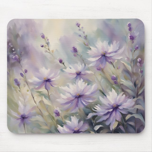 Sweet and Romantic Purple Flowers Mouse Pad (Front)