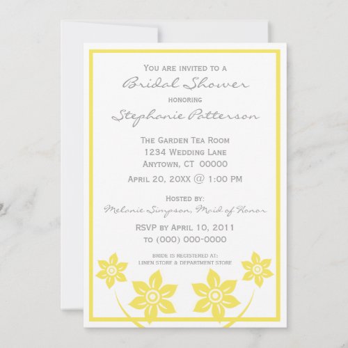 Sweet and Sassy Flowers Bridal Shower Invitation