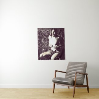 Sweet and sexy, woman body, outdoors nude tapestry