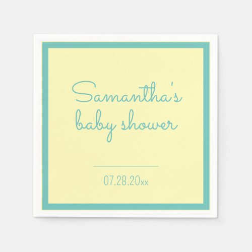 Sweet and Simple Gender Neutral Baby Shower Napkins