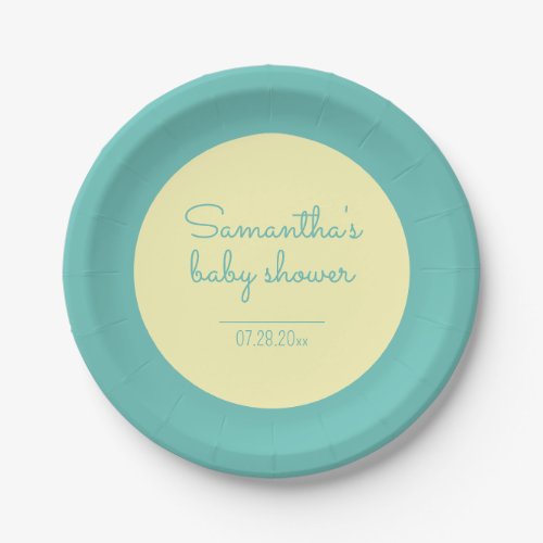 Sweet and Simple Gender Neutral Baby Shower Paper Plates