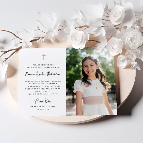 Sweet and Simple  Photo First Holy Communion Invitation