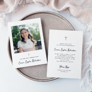 Sweet and Simple   Photo First Holy Communion Invitation