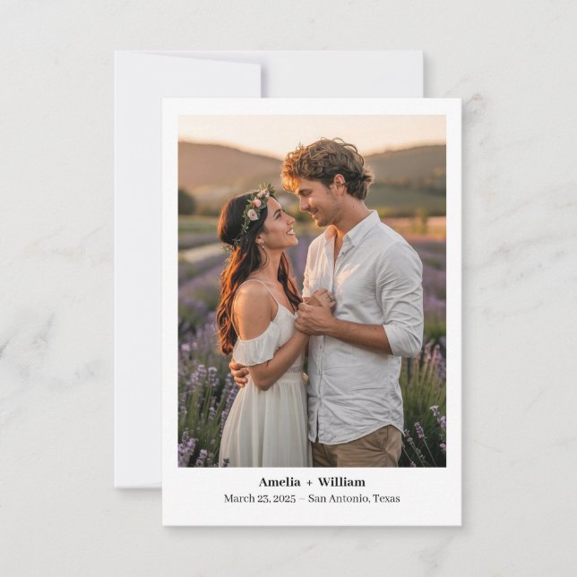Sweet and Simple Text, Photo wedding Save The Date (Front)