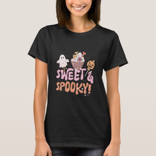 Sweet and Spooky Black Halloween T_Shirt