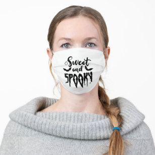 Sweet And Spooky Cool Halloween Saying Adult Cloth Face Mask