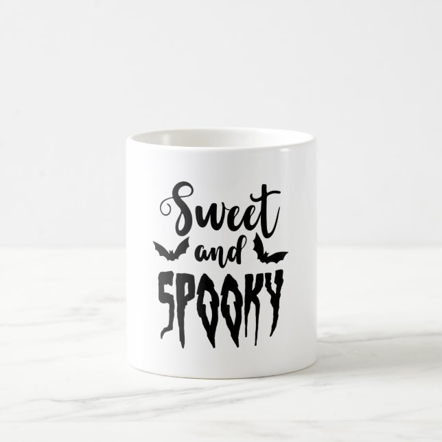 Sweet And Spooky Cool Halloween Saying Coffee Mug (Center)