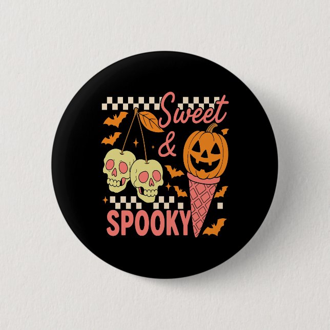 Sweet and Spooky Cute Halloween Button (Front)