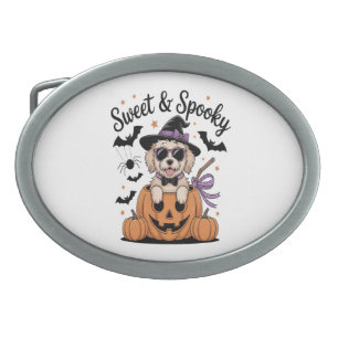 Sweet and Spooky Dog Halloween Belt Buckle