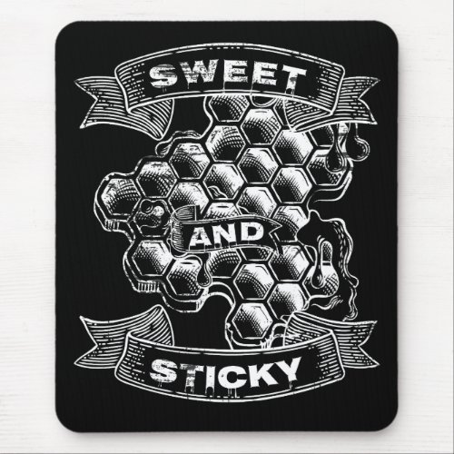 Sweet and Sticky Honey Honeycomb Beekeeper Bees Mouse Pad