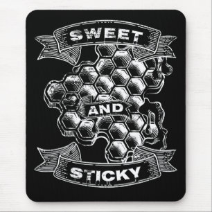 Sweet and Sticky Honey Honeycomb Beekeeper Bees Mouse Pad