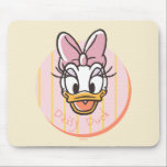 Sweet and Sunny Daisy Duck Portrait Mouse Pad<br><div class="desc">Brighten up your everyday essentials with this adorable and charming Daisy Duck portrait! Featuring a happy, wide-eyed expression and a signature oversized bow, this design is housed in a clean circular frame with a playful yellow and pink striped background. The soft, hand-drawn linework and warm pastel palette give this artwork...</div>