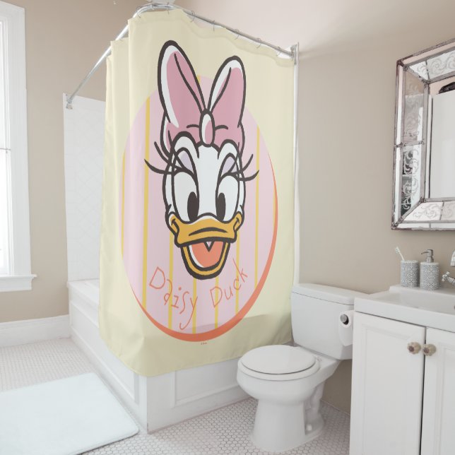 Sweet and Sunny Daisy Duck Portrait Shower Curtain (In Situ)