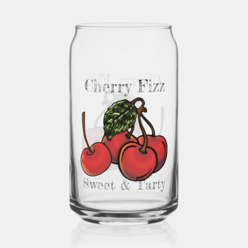 Sweet and Tarty Cherry Fizz Personalized Can Glass