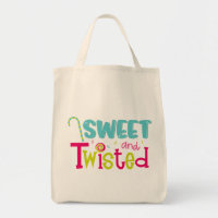 Sweet and Twisted Modern Typography Christmas Tote Bag