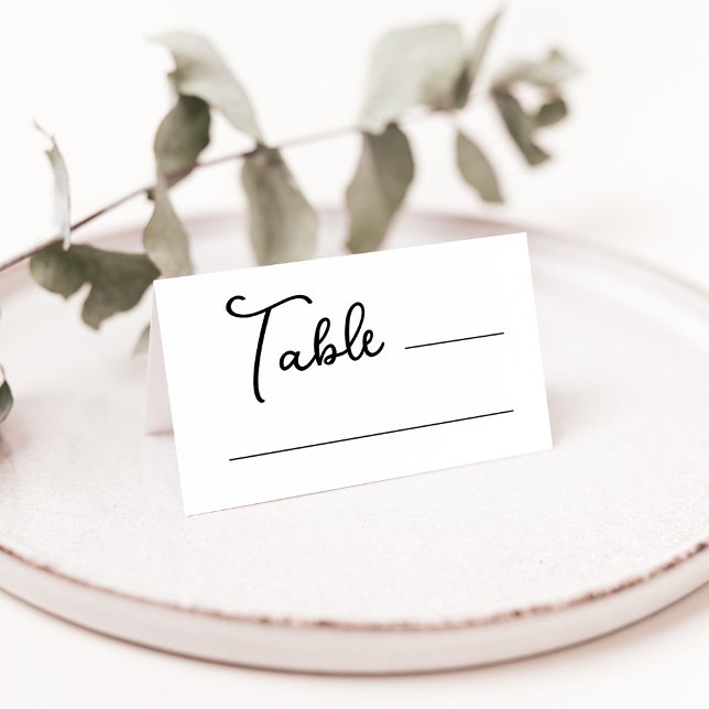 Sweet and Whimsical | Black and White Wedding Place Card (Sweet and whimsical, black and white place cards for your wedding guests)