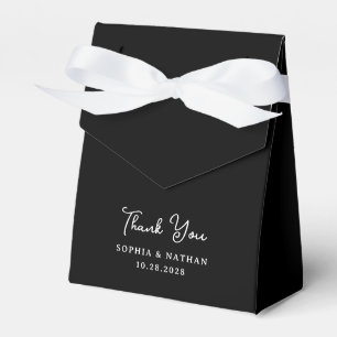 Sweet and Whimsical   Elegant Black Wedding Favor Boxes