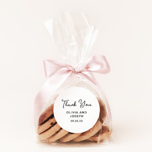 Sweet and Whimsical Wedding Thank You Classic Round Sticker