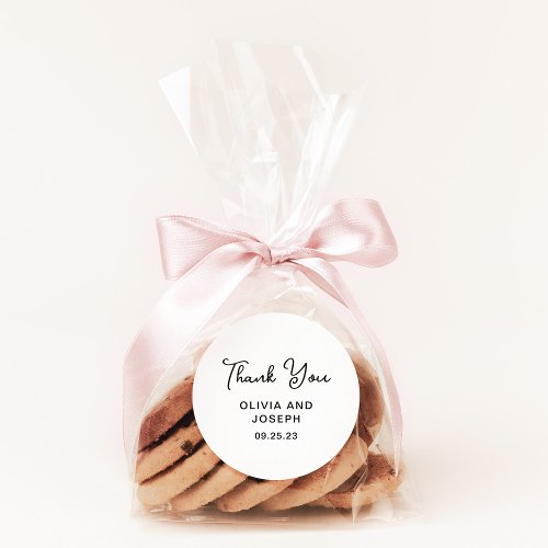 Sweet and Whimsical  Wedding Thank You Classic Round Sticker