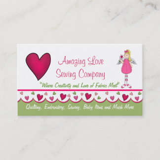 Sweet Angel and Hearts Custom Business Card