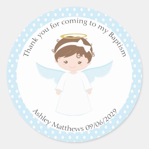 Sweet Angel Baptism First Communion Party Classic Round Sticker