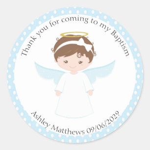 Sweet Angel Baptism First Communion Party Classic Round Sticker