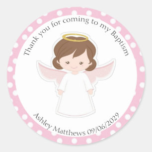 Sweet Angel Baptism First Communion Party Favor  C Classic Round Sticker