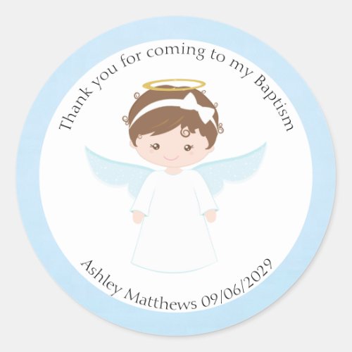 Sweet Angel Baptism First Communion Party Favor  Classic Round Sticker