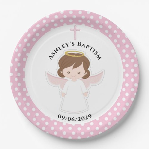 Sweet Angel Baptism First Communion Party Paper Plates