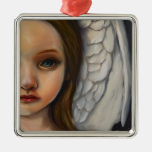 Sweet Angel Girl  Metal Ornament