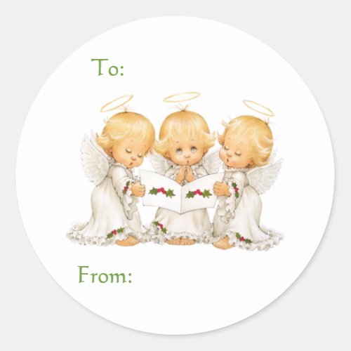 Sweet Angels Christmas Gift Classic Round Sticker