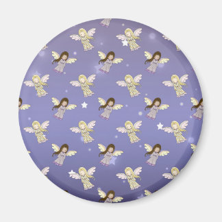 Sweet Angels in the Stars Pattern Magnet