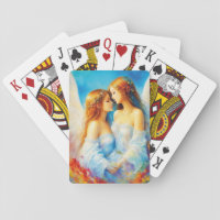 Sweet angels together in love — fantastic playing cards