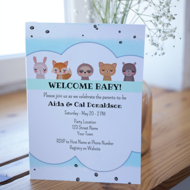 Sweet Animal Baby Shower Invitation (Creator Uploaded)