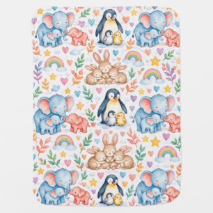 Sweet Animal Families Baby Blanket