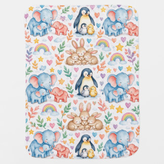 Sweet Animal Families Baby Blanket