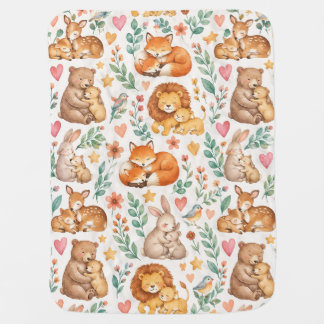 Sweet Animal Families Baby Blanket