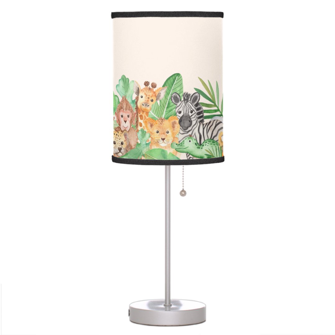 Sweet Animal Safari Jungle KIds Baby Nursery Table Lamp Zazzle
