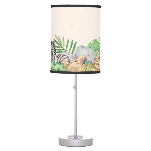 Sweet Animal Safari Jungle KIds Baby Nursery Table Lamp Zazzle