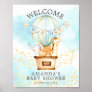 Sweet Animals Hot Air Balloon Welcome Shower Poster