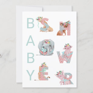 *~* Sweet Animals Letters Baby Shower Invitation